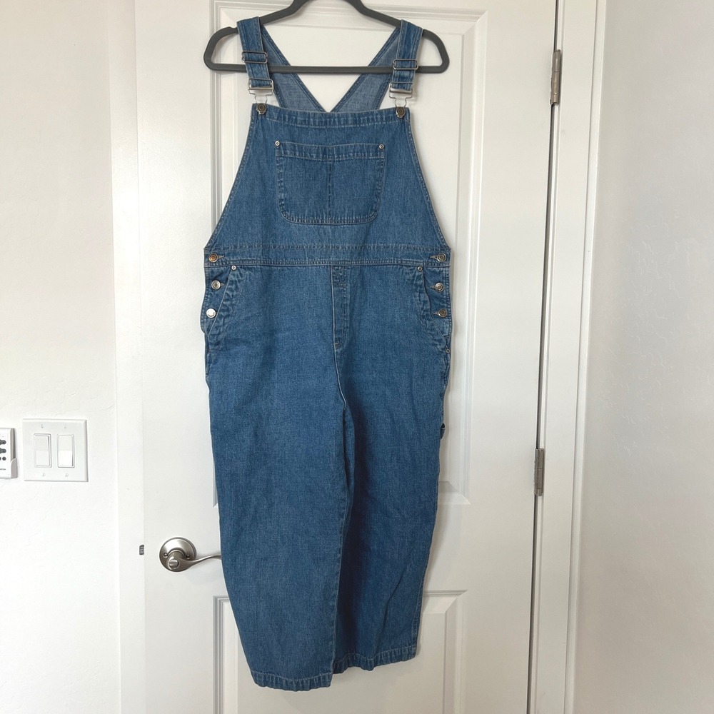 Crazy Horse Vintage Denim Overalls Medium Wash Blue Carpenter Bibs 38 Waist